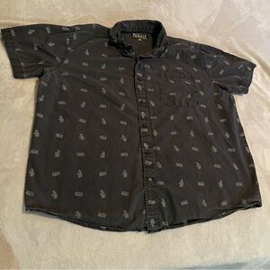 Rogue Shirt Men 3XL Gray Button Down Lightweight ‎ Casual Pocket Short Sleeve
